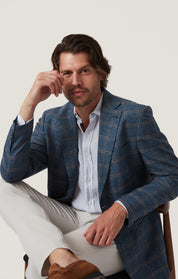 Matteo Checked Blazer in Blue