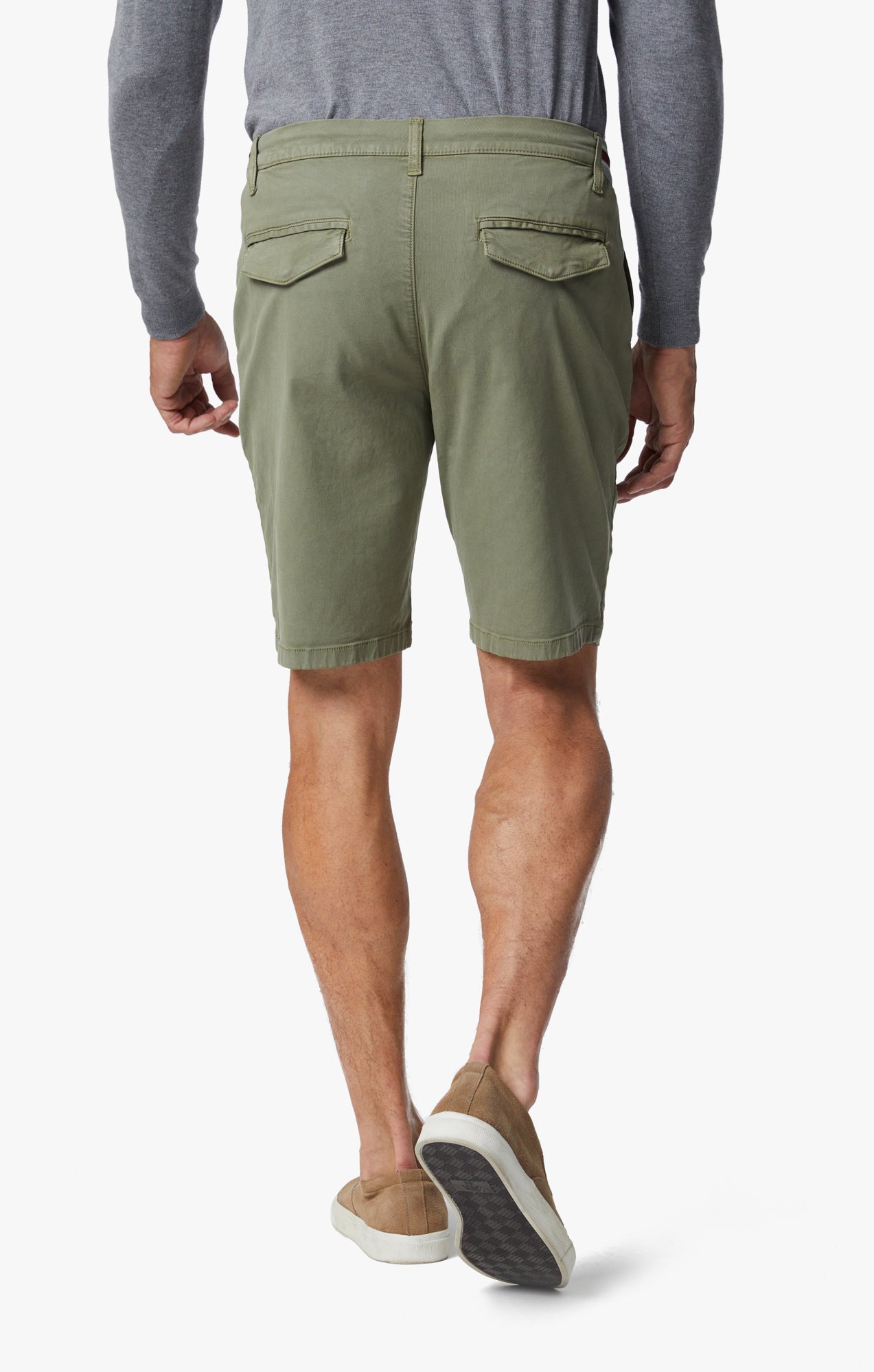 Ravenna Elastic Waist Shorts In Moss Green Soft Touch