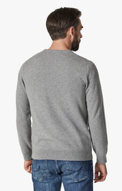 Cashmere Crew Neck Sweater In Grey Melange