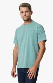 Slub Crew Neck T-Shirt In Iceberg Green