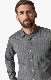 Herringbone Shirt In Anthracite Melange