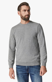 Cashmere Crew Neck Sweater In Grey Melange