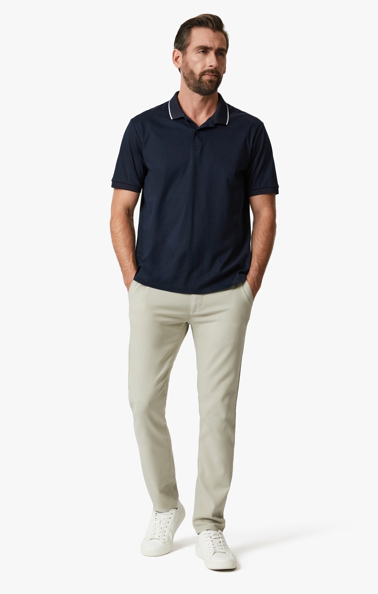 Verona Slim Leg Chino Pants In Willow High Flyer