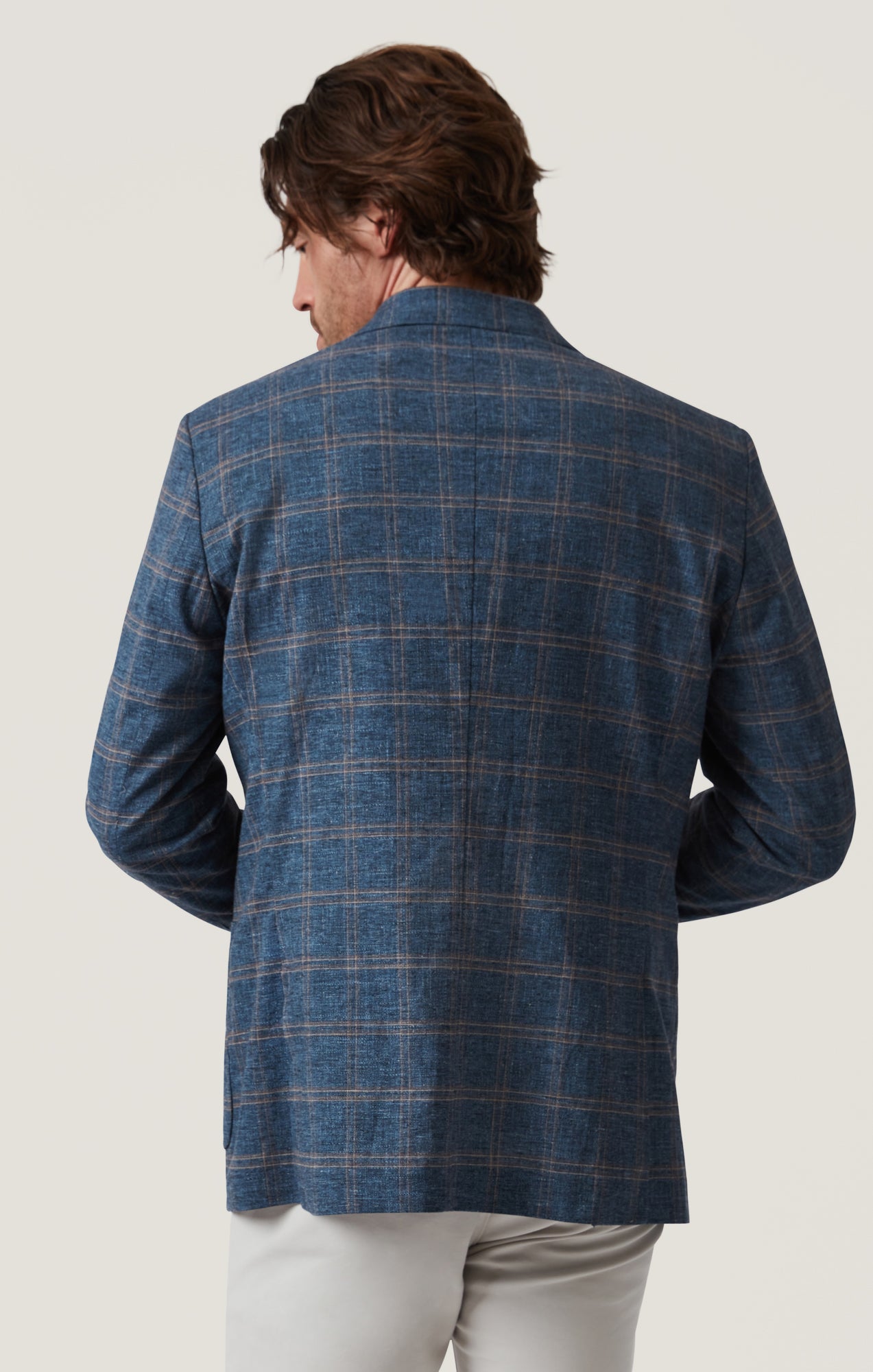 Matteo Checked Blazer in Blue