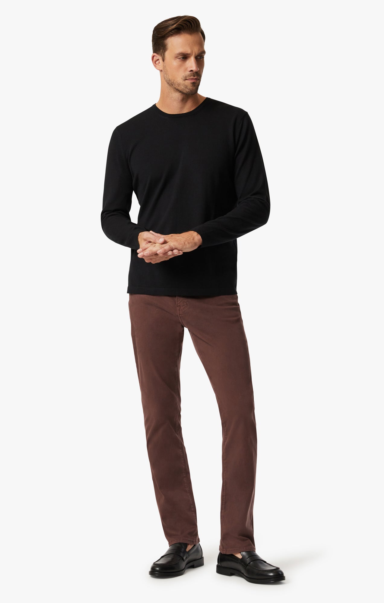 Charisma Relaxed Straight Leg Pants In Mahogany Twill