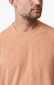 Slub Crew Neck T-Shirt In Melon