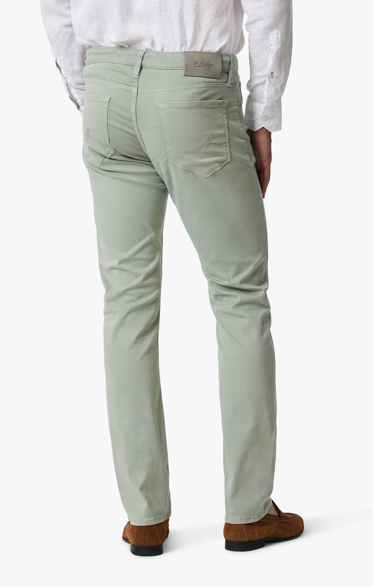 Courage Straight Leg Pants In Iceberg Green Twill