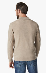 Cashmere Quarter Zip Sweater In Beige