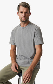 Slub Crew Neck T-Shirt In Gray