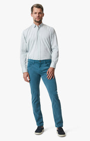 Cool Tapered Leg Pants In Blue Fusion Brushed Twill