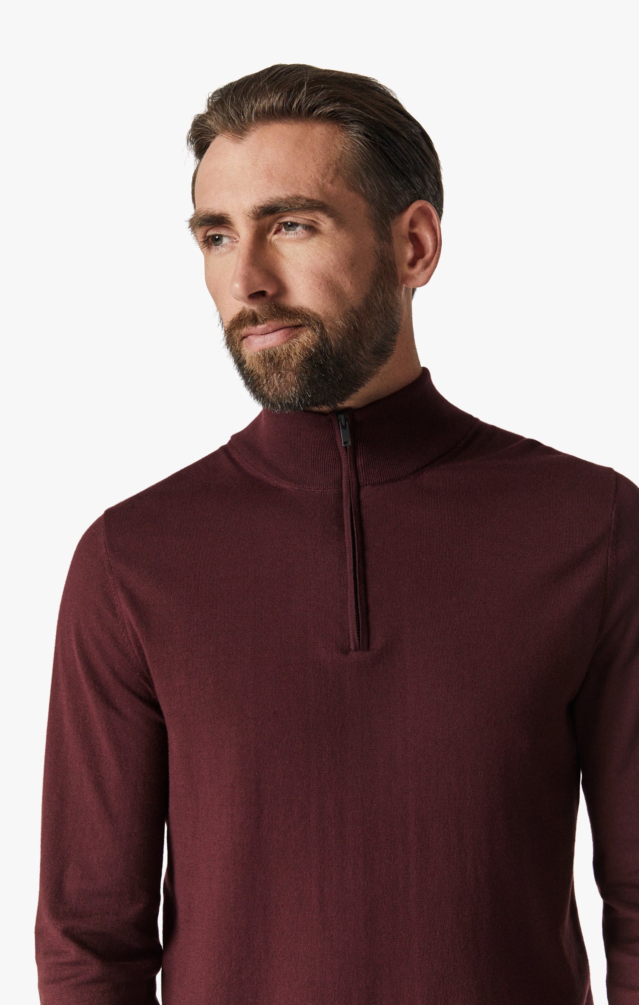 Quarter Zip Sweater In Decadent Chocolate Image 6
