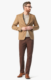 Cool Tapered Leg Pants In Cognac Diagonal