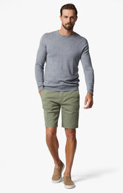 Ravenna Elastic Waist Shorts In Moss Green Soft Touch