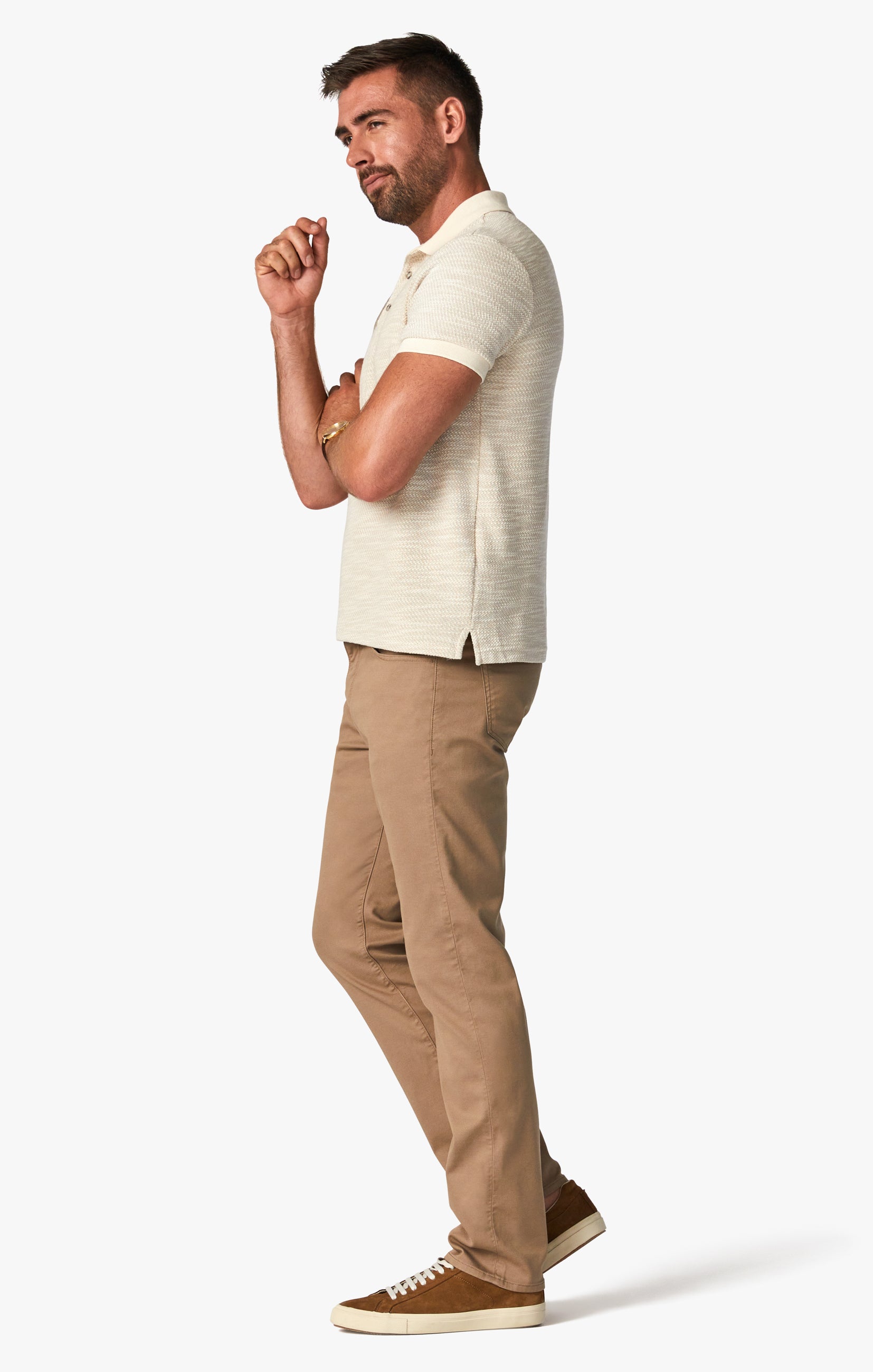 Charisma Relaxed Straight Pants In Khaki Summer Coolmax