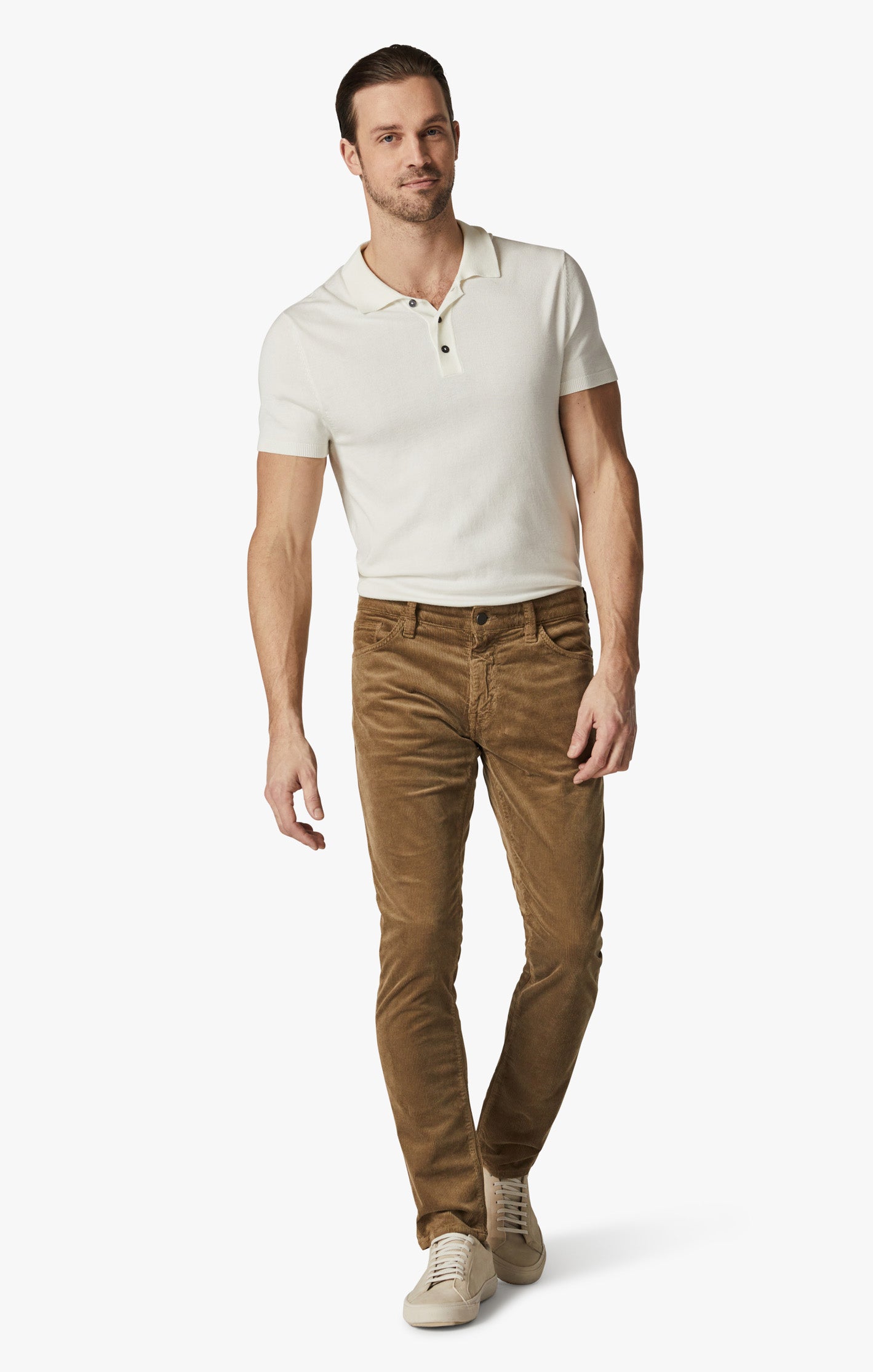 Cool Tapered Leg Pants In Tobacco Cord