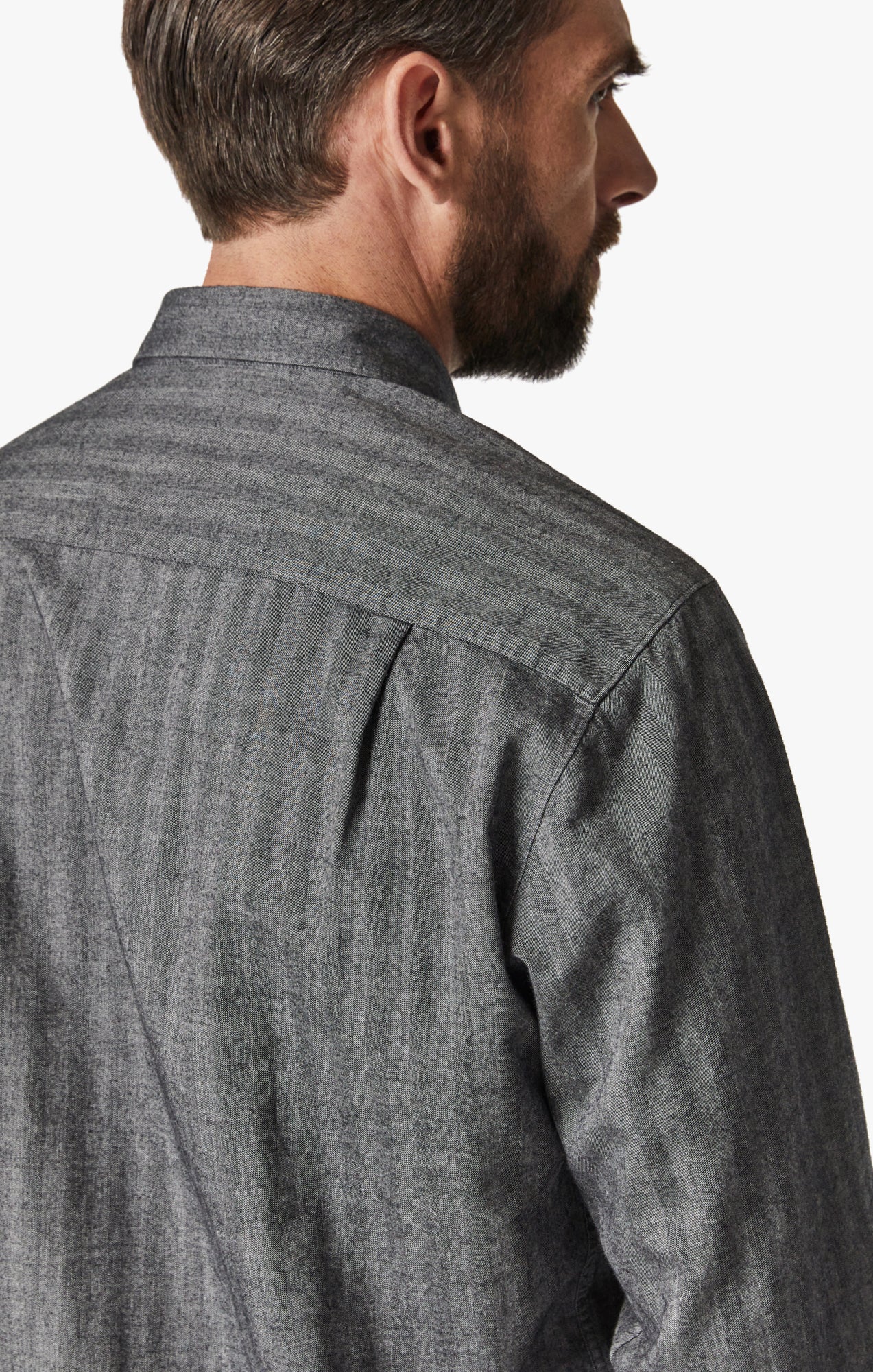 Herringbone Shirt In Anthracite Melange