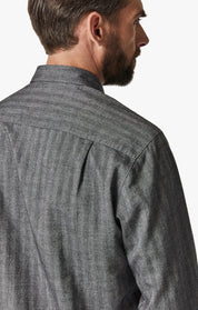 Herringbone Shirt In Anthracite Melange