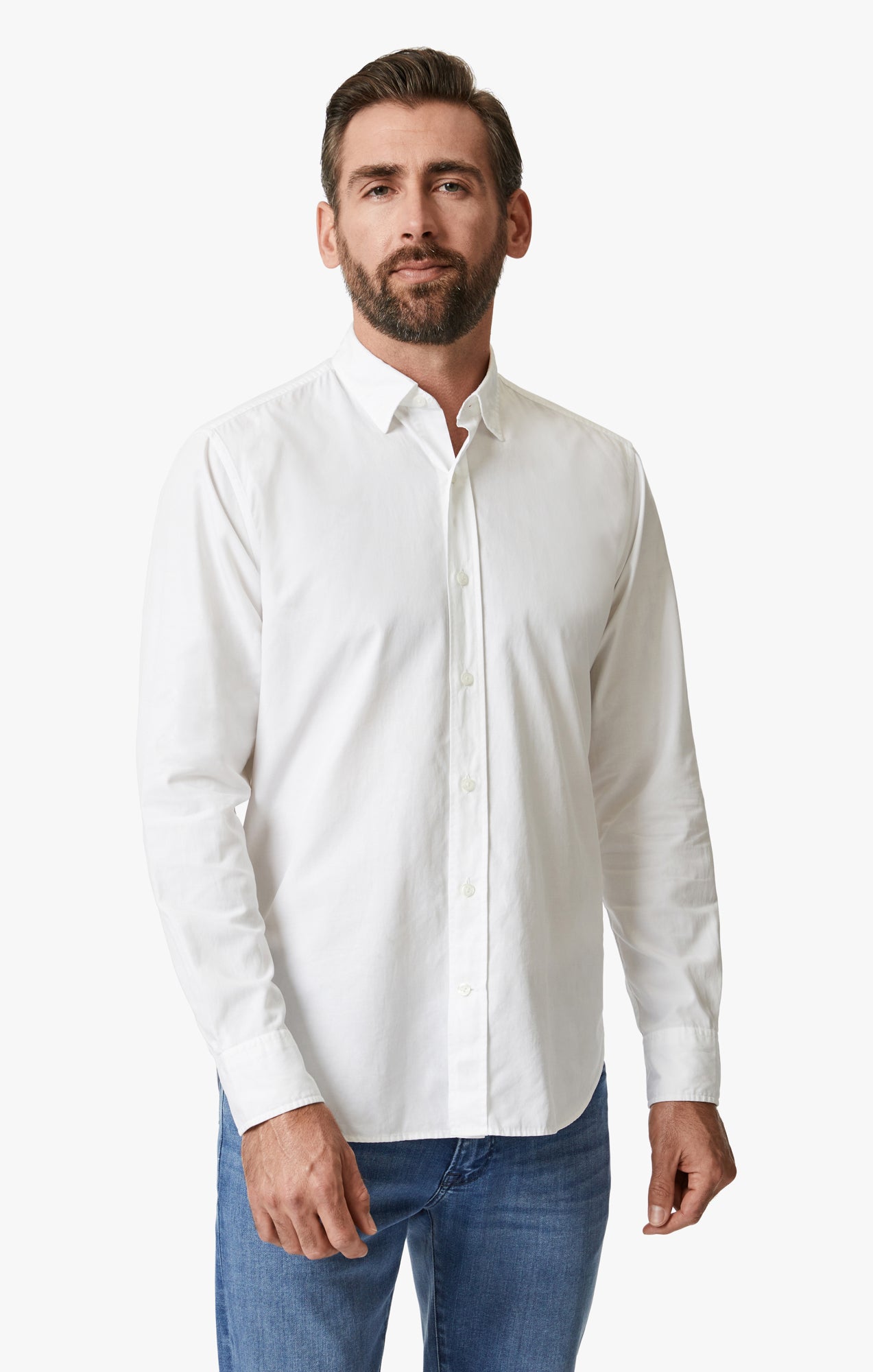 Luxe Twill Shirt In Bright White