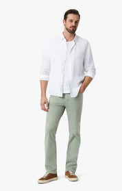 Charisma Relaxed Straight Leg Pants In Iceberg Green Twill
