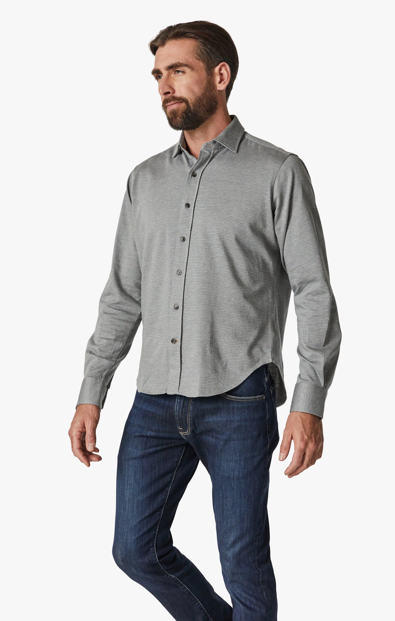 Structured Shirt In Lt Grey