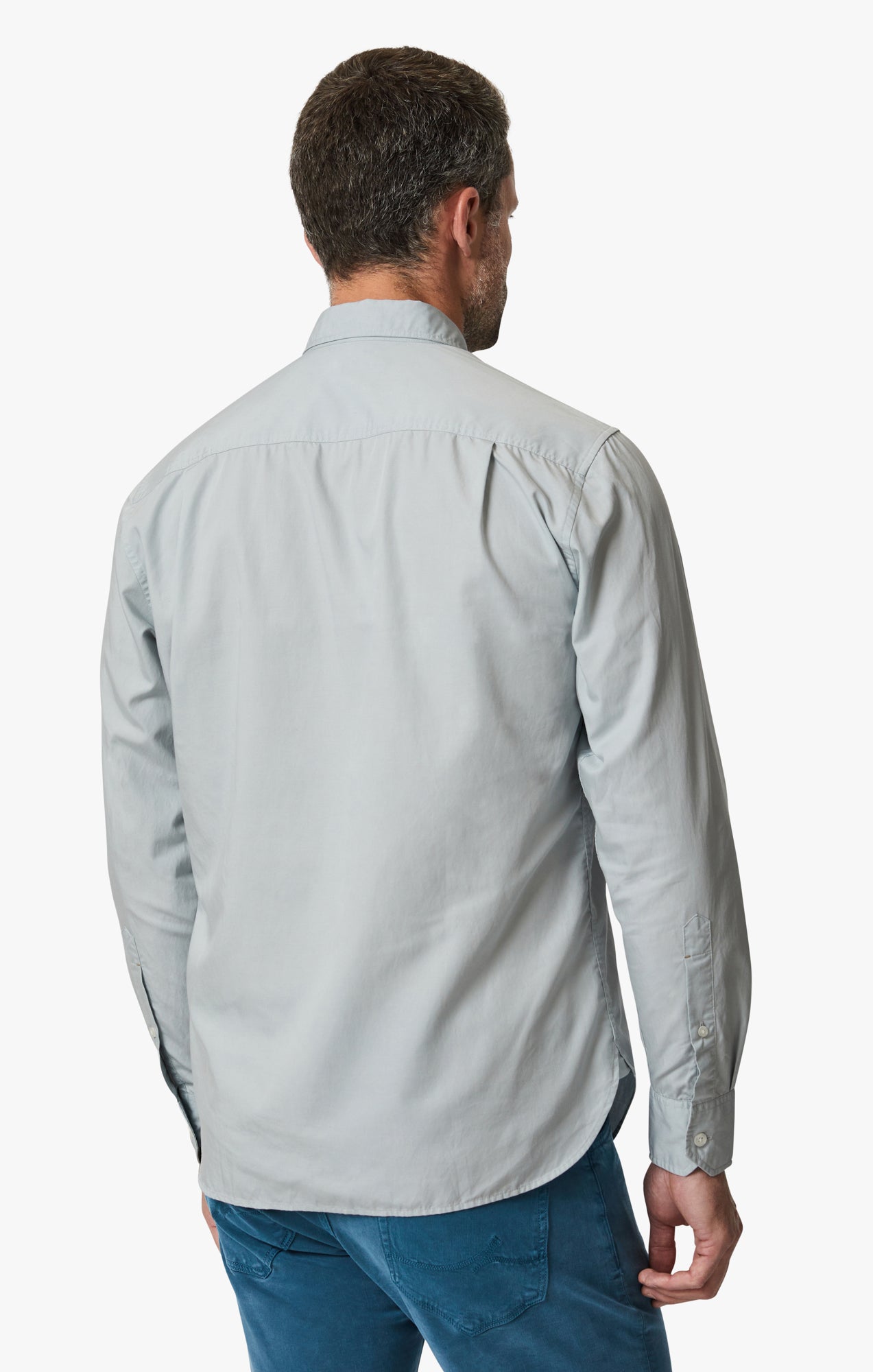 Luxe Twill Shirt In Pearl Blue