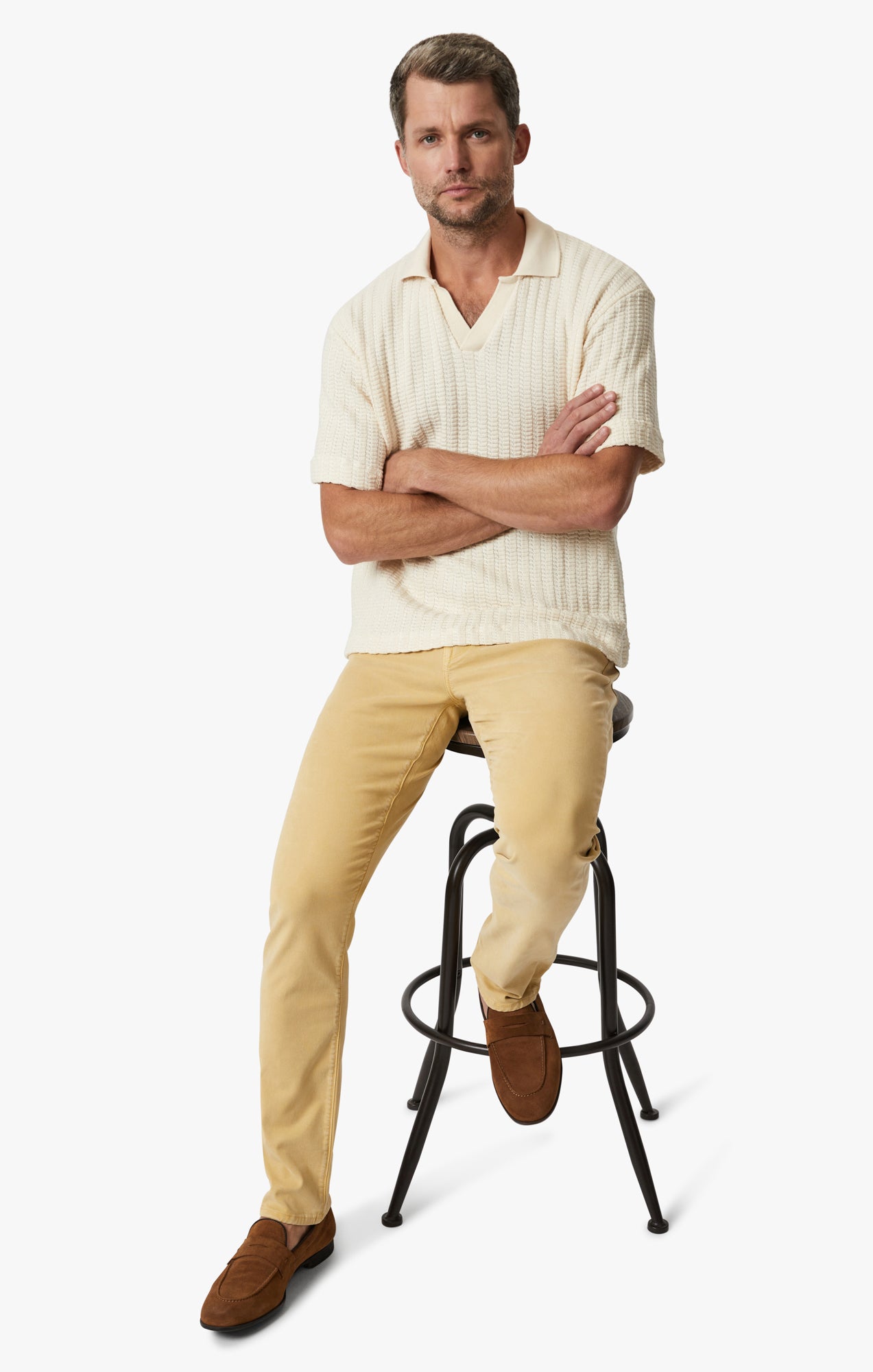 Cool Tapered Leg Pants In Lemon Pepper Brushed Twill