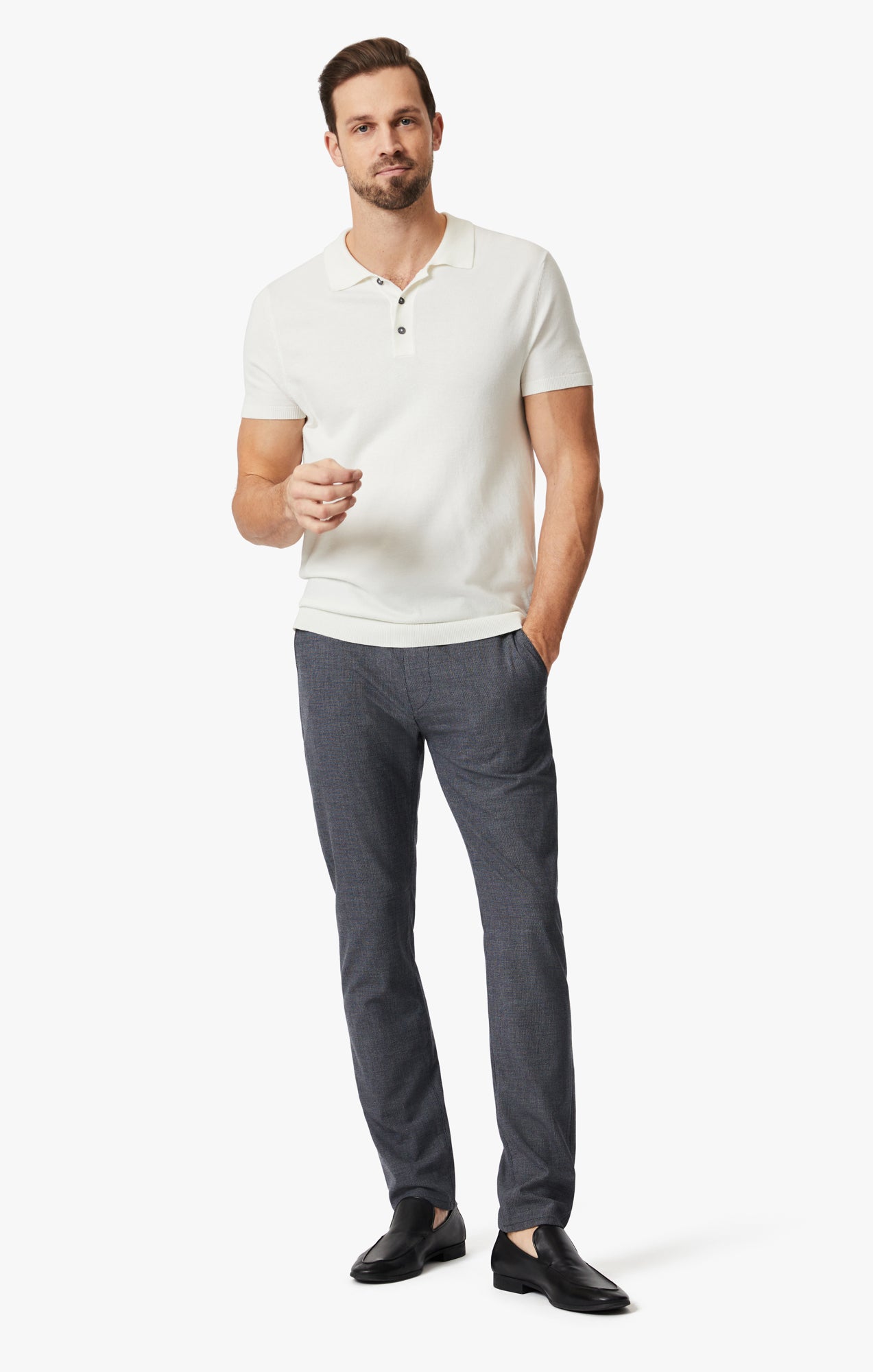 Verona Slim Leg Chino Pants In Navy Smart Sporty