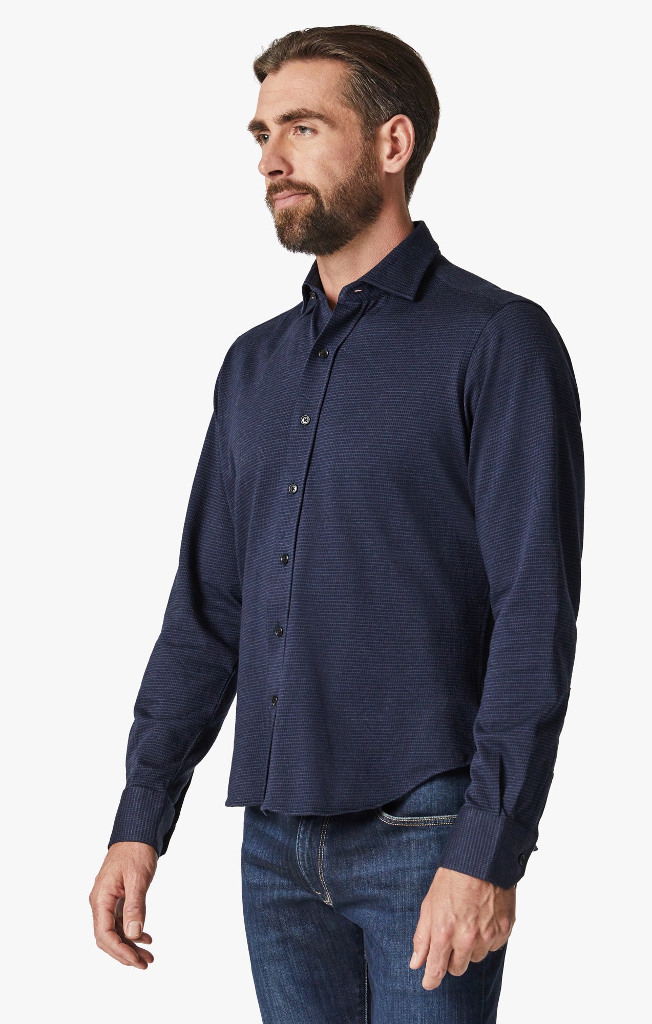 Structured Shirt In Navy Blue