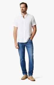 Linen Short Sleeve Shirt In Bright White