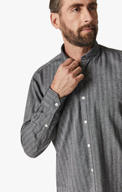 Herringbone Shirt In Anthracite Melange