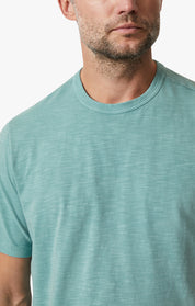 Slub Crew Neck T-Shirt In Iceberg Green