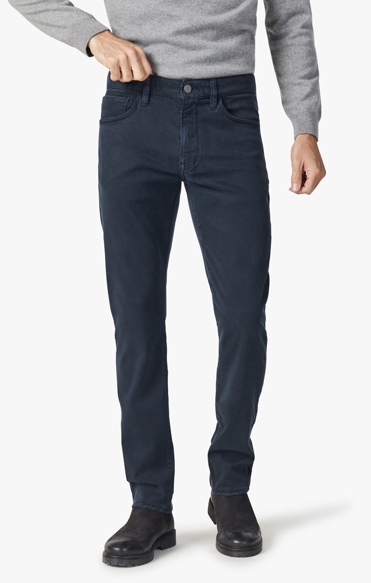 Cool Tapered Leg Pants in Navy Brushed Twill