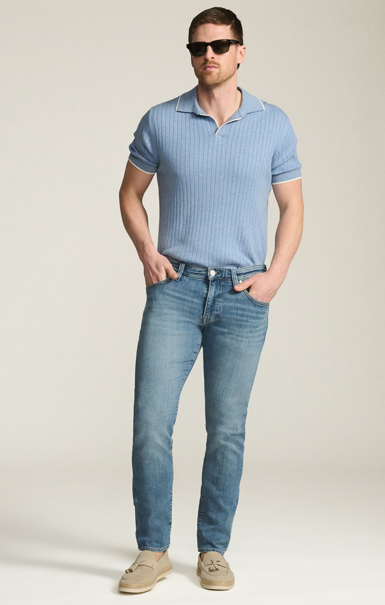 Cool Tapered Leg Jeans in Light Shaded Organic