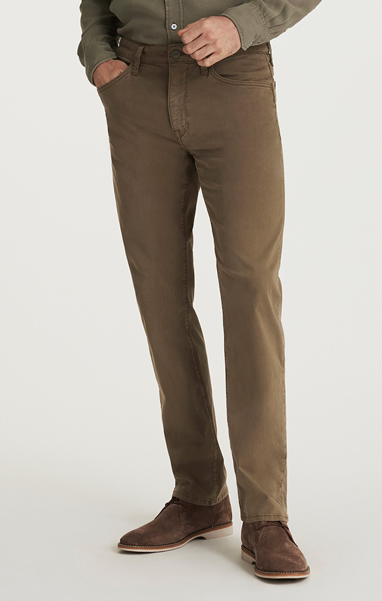 Courage Straight Leg Pants in Lizard Green Twill