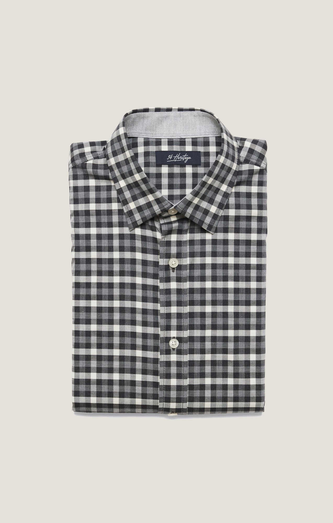 Gingham Shirt In Grey Melange