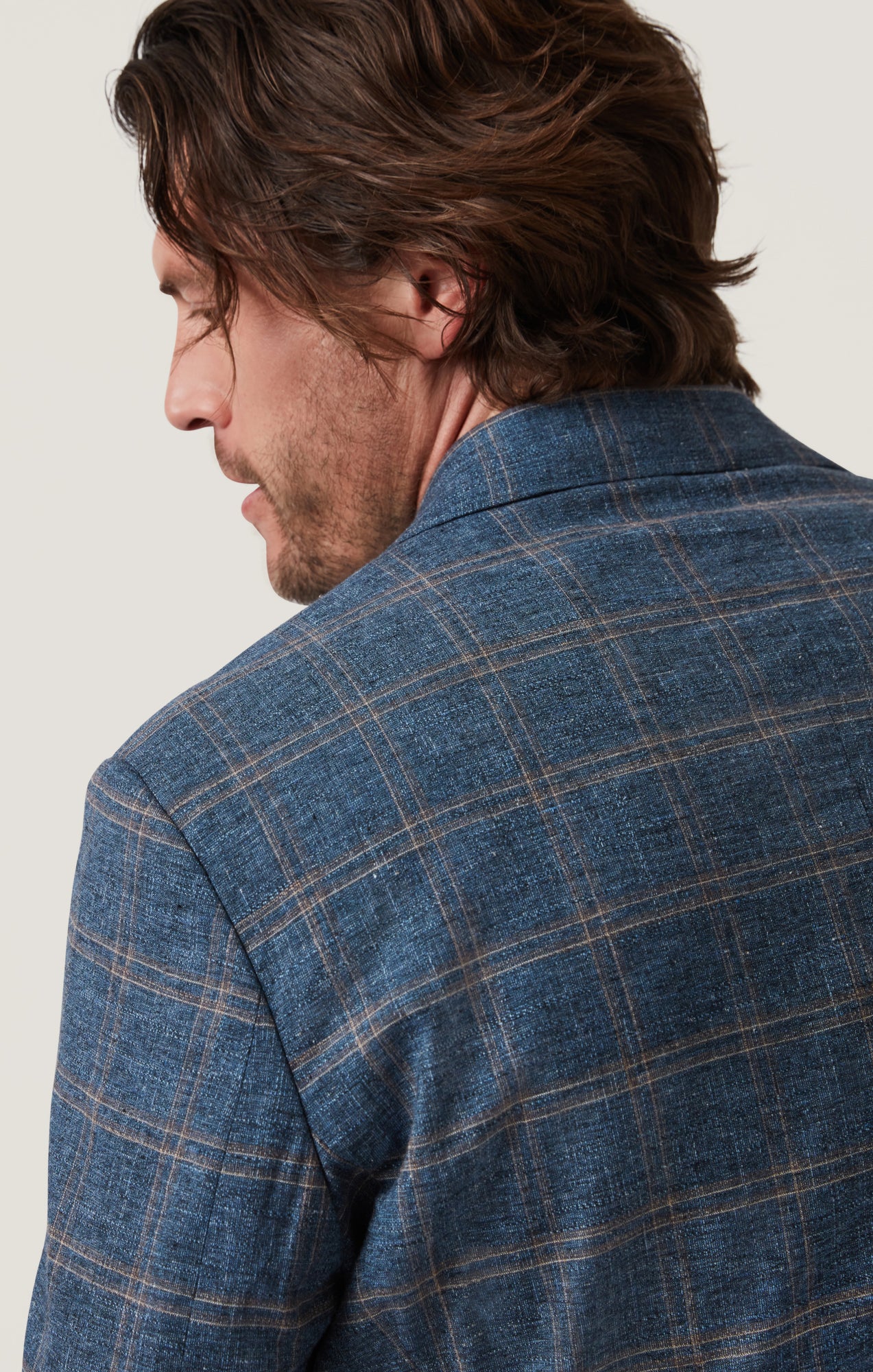 Matteo Checked Blazer in Blue