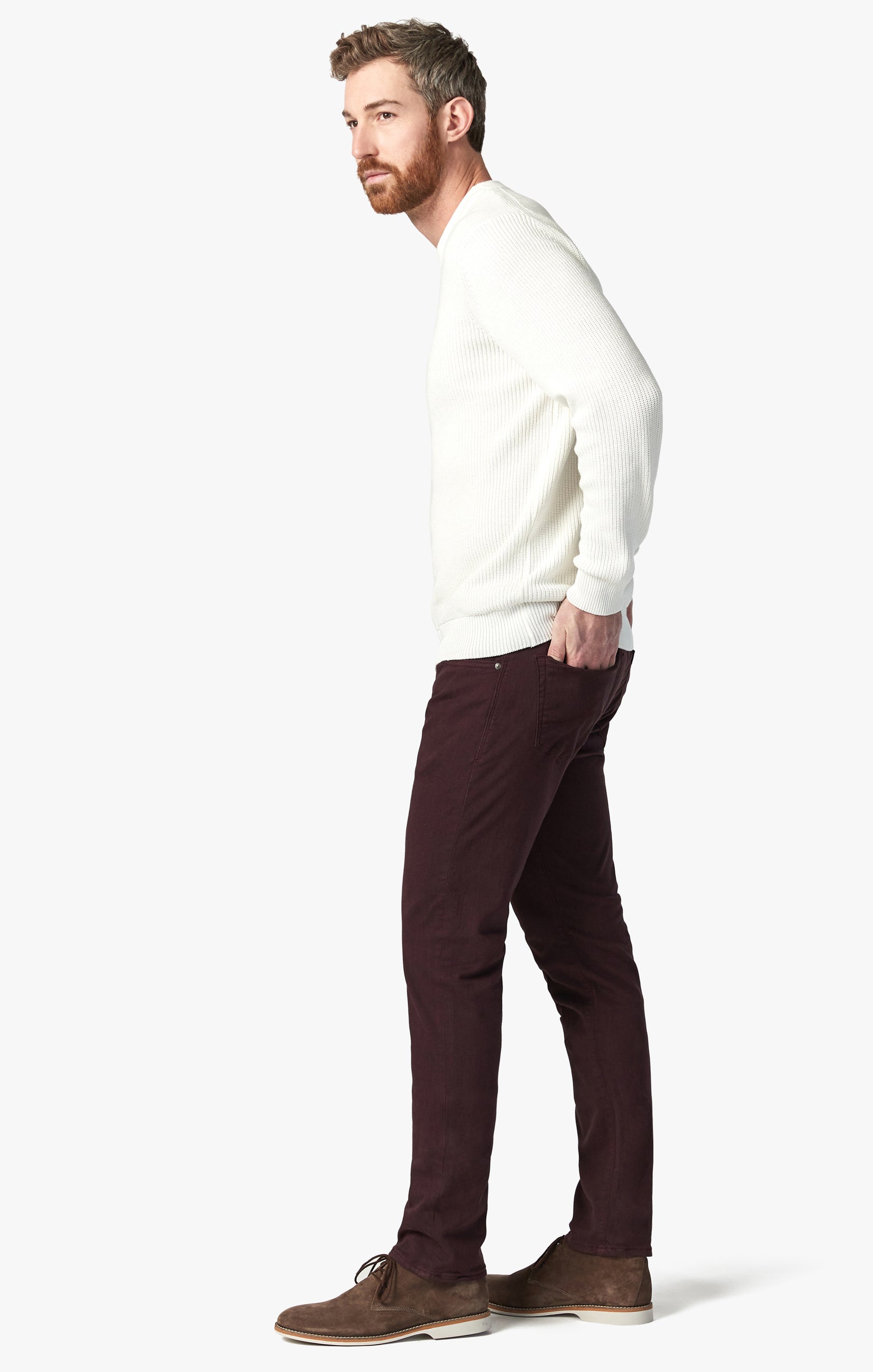 Cool Slim Leg Pants in Merlot Diagonal