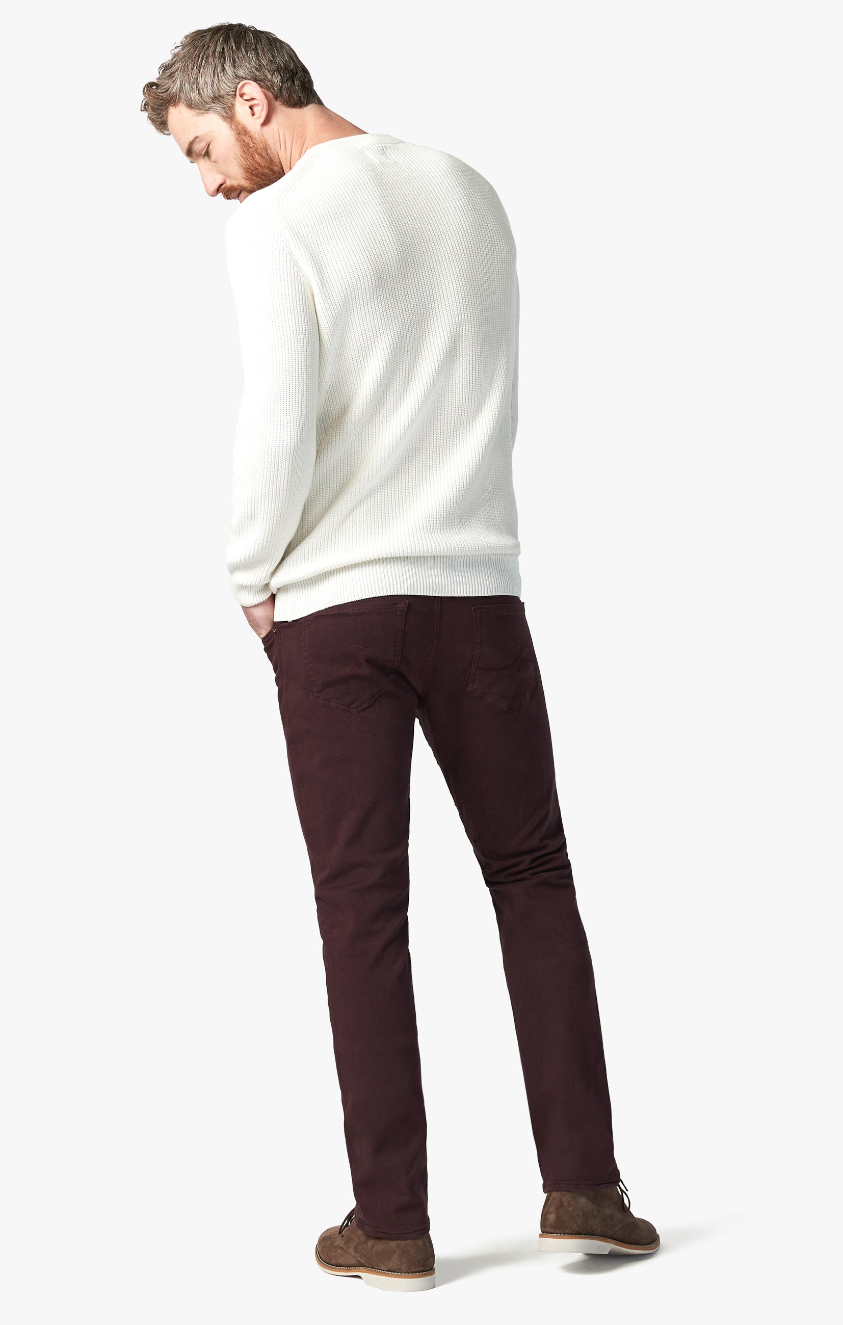 Cool Slim Leg Pants in Merlot Diagonal