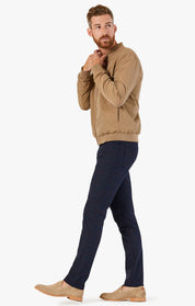 Cool Tapered Leg Pants In Navy Fancy Checked