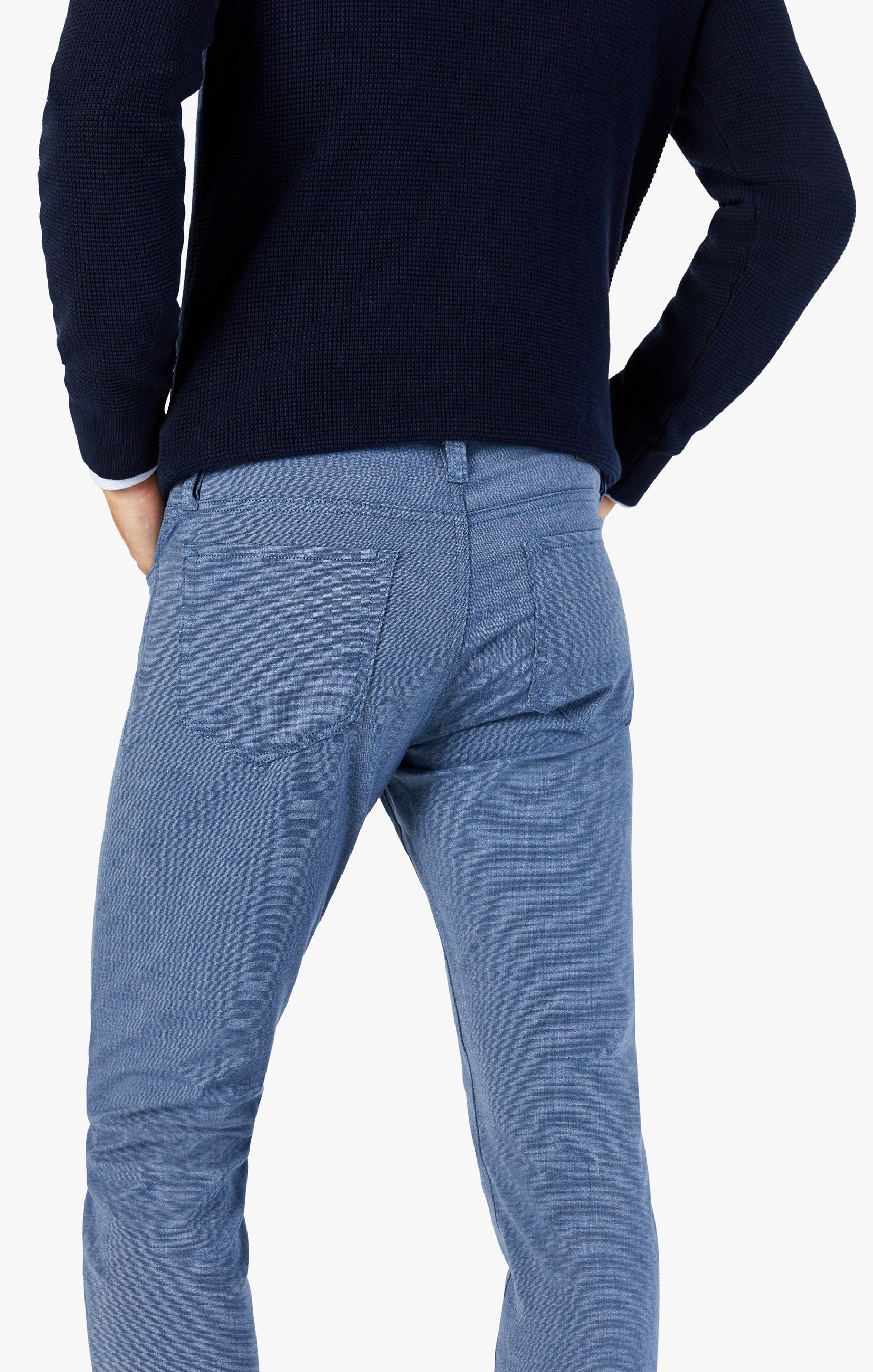 Cool Tapered Leg Pants In Navy Melange