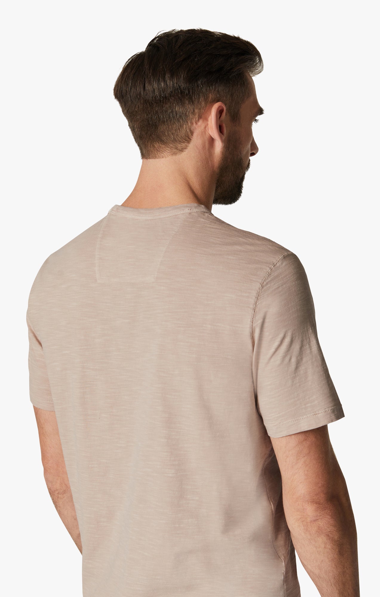 Slub Crew Neck T-Shirt in Aged Pink Image 5