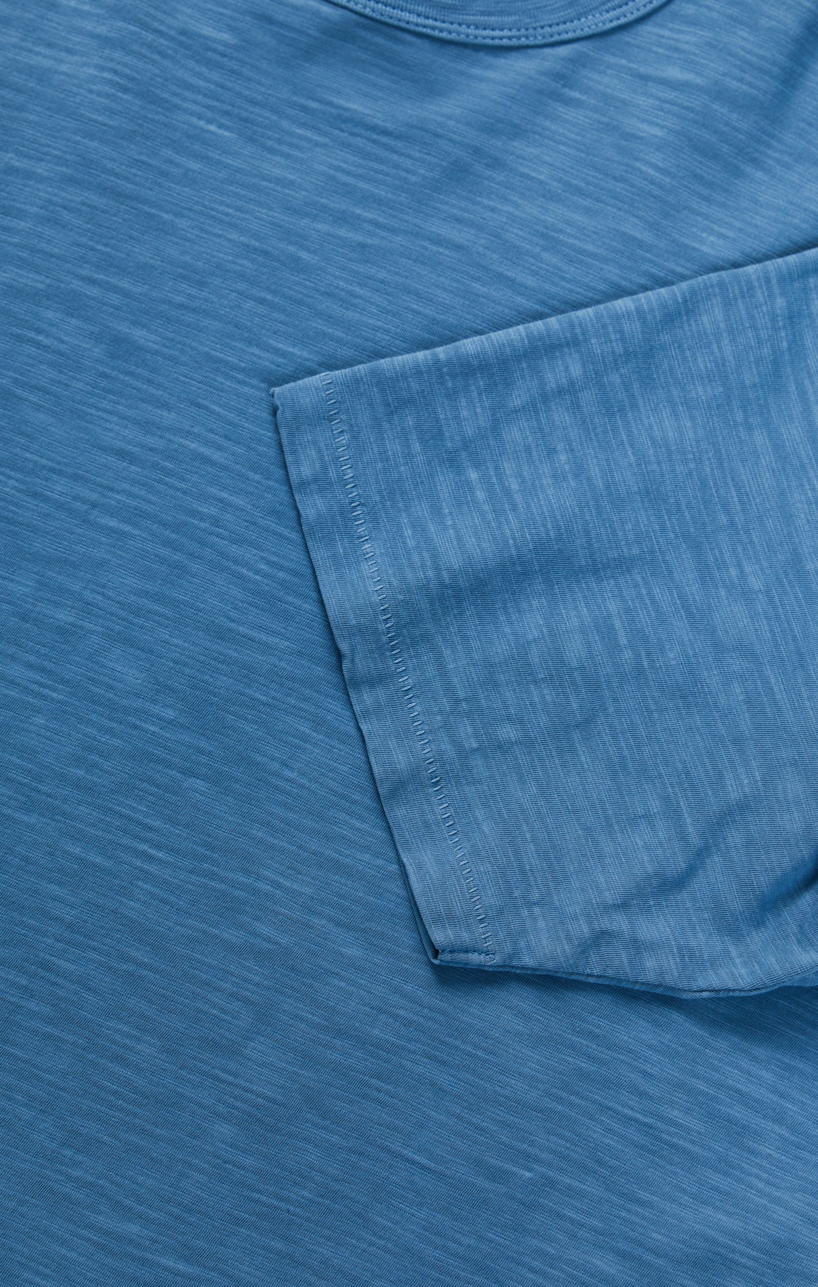 Slub Crew Neck T-Shirt in Vallarta Blue Image 11