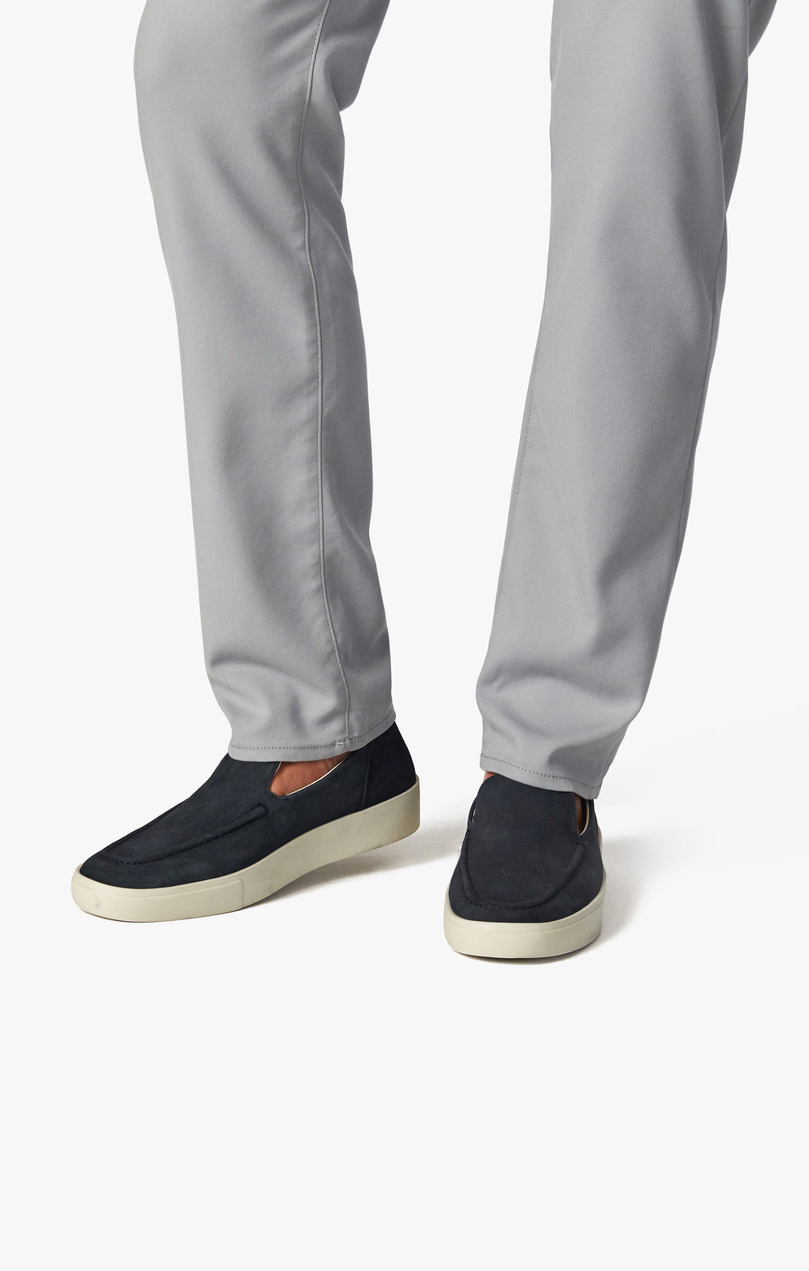 Verona Slim Leg Chino Pants In Grey High-Flyer