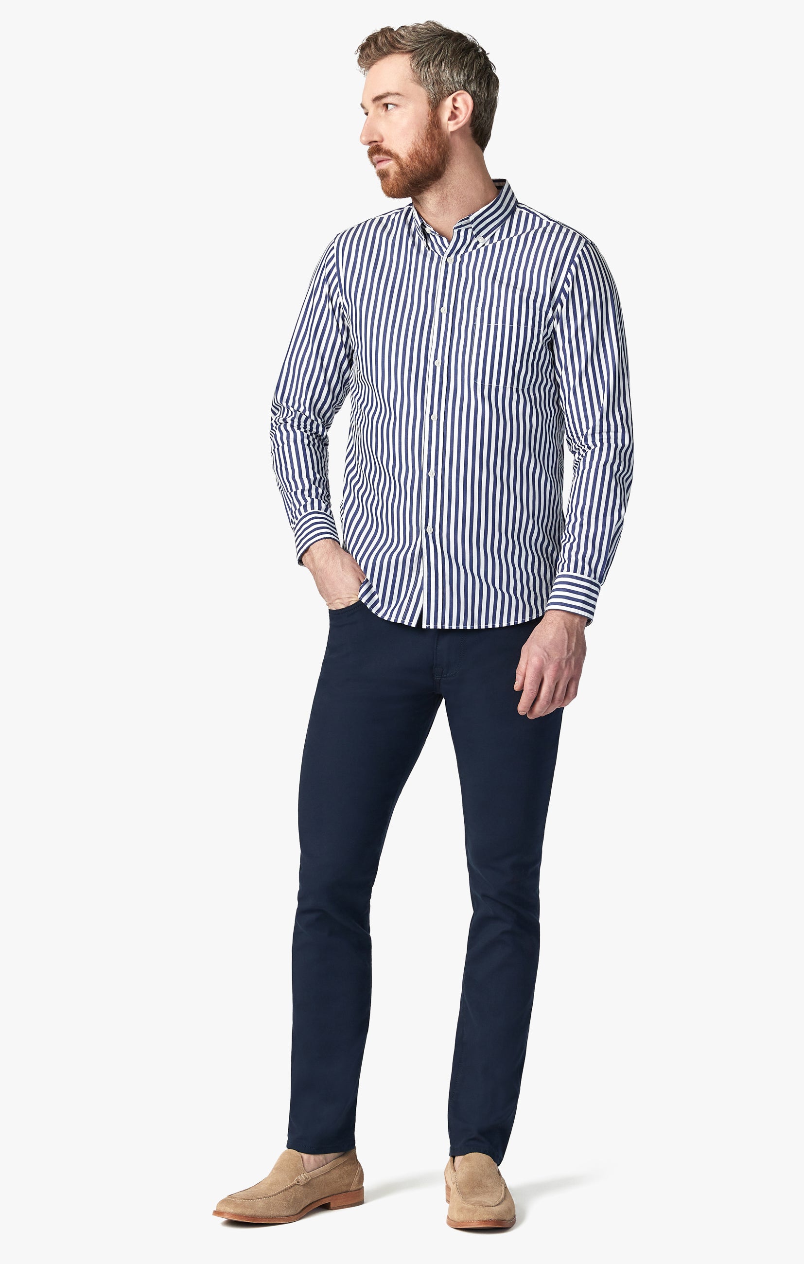 Courage Straight Leg Pants In Navy High Flyer