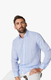 Linen Chambray Shirt in Hawaiian Ocean