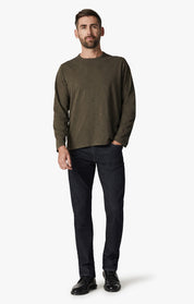 Slub Crew Neck Long Sleeve T-Shirt in Wren