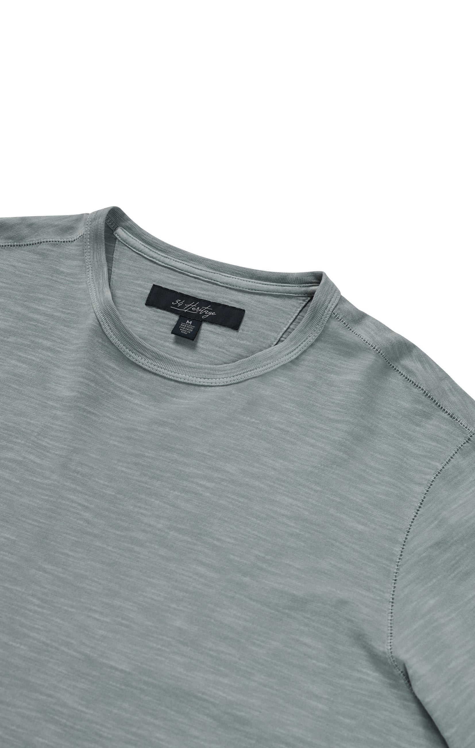 Slub Crew Neck T-Shirt in Citadel Image 9