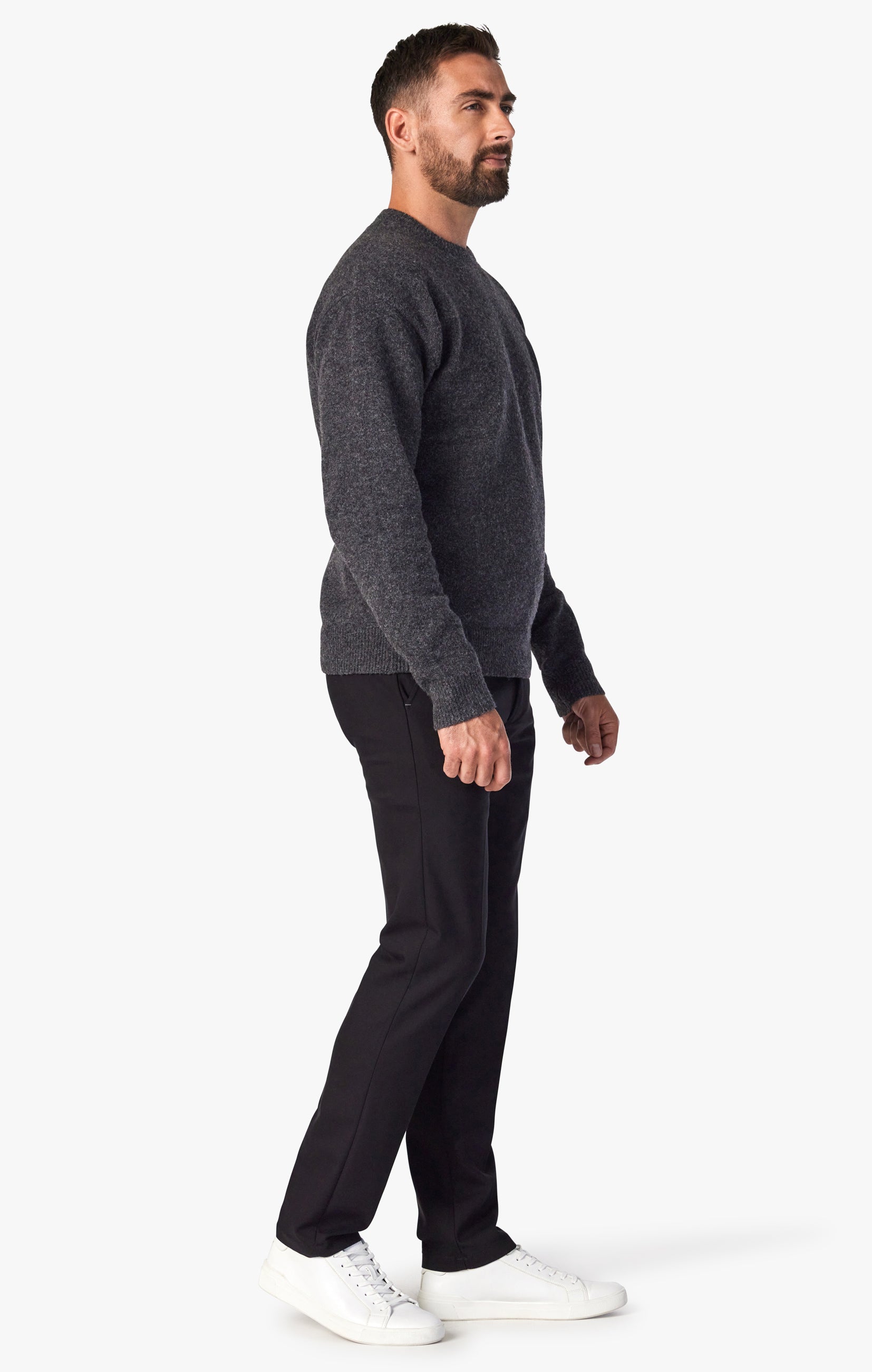 Verona Tailored Slim Leg Chino Pants In Black Tailored High-Flyer