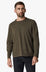 Slub Crew Neck Long Sleeve T-Shirt in Wren