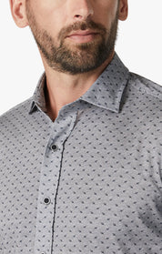 Leaf Design Shirt Grey Melange